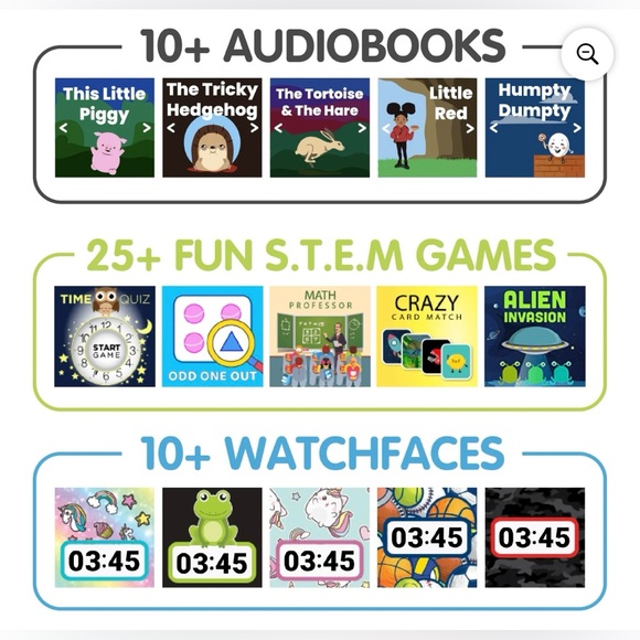 Smart Watch & Panda Wireless Kids Headphones, New in Box - Picture 6 of 8